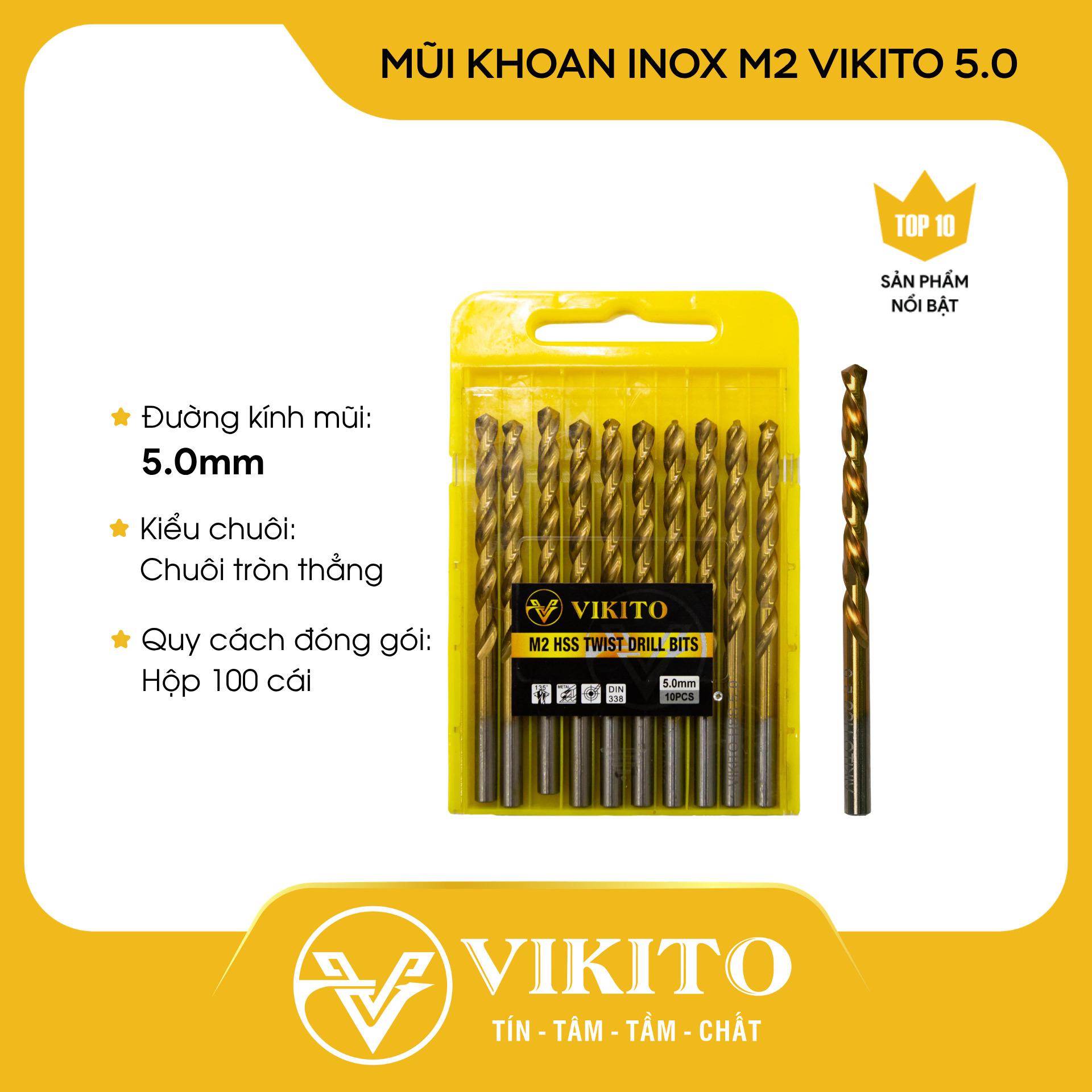 Mũi khoan inox M2 VIKITO 5.0